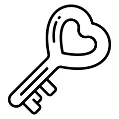 Get this beautiful vector of love key in modern style, premium icon