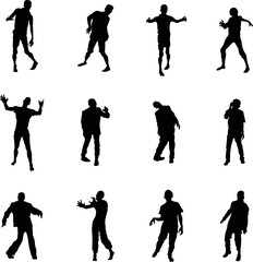 A vector collection of  undead zombies for artwork compositions 