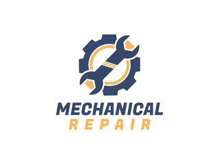 mechanical engineering logo design vector template