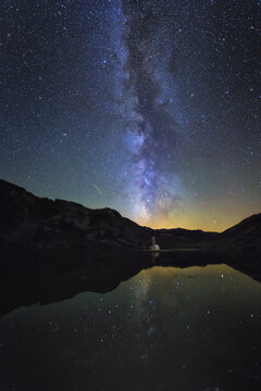Milky way in in the Picos de Europa national park. Lion. Spain.