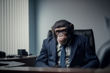 Monkey Businessman Stylish Classic Suit