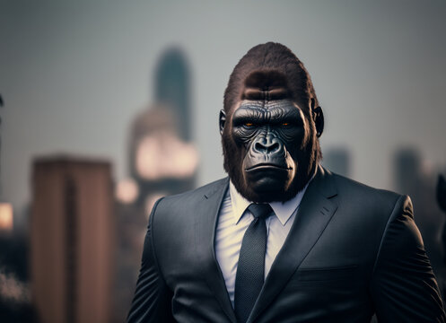 Gorilla in Suit With Red Tie (Download Now) 