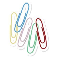 Obraz premium Aesthetic Wire Paper Clips Sticker Back To School