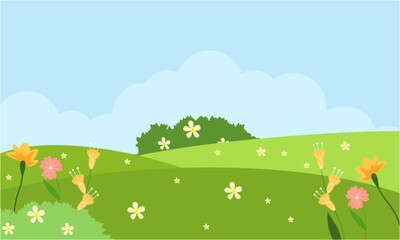 Natural background with flowers vector 