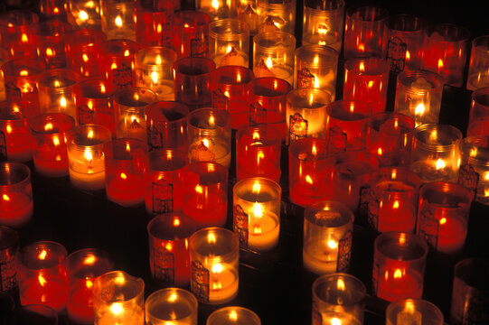 Candles in a Chartres Cathedral, Chartres, France.