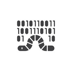 Worm attack glyph icon. sign for mobile concept and web design