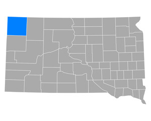 Karte von Harding in South Dakota