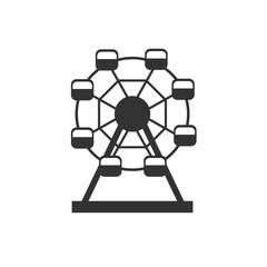 Ferris wheel icon. Attraction vector ilustration.