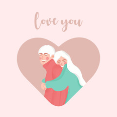 Valentine's day greeting card. Love couple hugging.Enamored characters. Romantic relationship, tenderness concept. Flat graphic vector illustration.