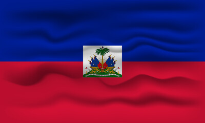 Naklejka premium Waving flag of the country Haiti. Vector illustration.