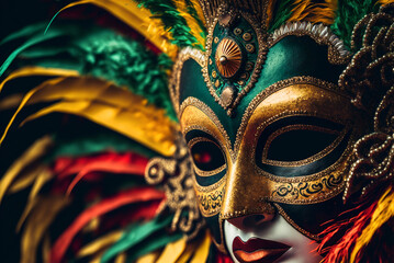 Colorful and glitter carnival mask
