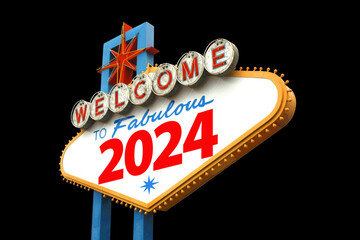 Welcome to fabulous 2024 (Black background) 