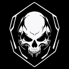 skull illustration vector logo minimalist
