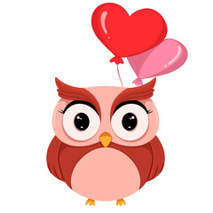 Cute Owl Clipart, Cute Owls Digital Clipart, valentine  owl illustration