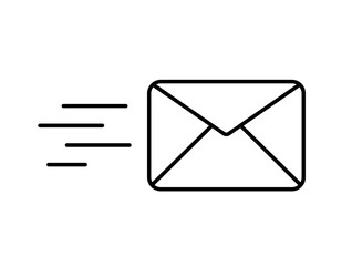 SMS icon. Vector fast sending message, technology communication concept isolated on white background