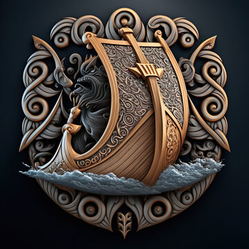 Viking Ship - AI-Generated Digital Art