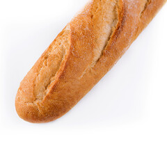 Baguette long french bread isolated on white