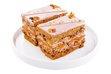 Carrot cake with cream cheese and walnut