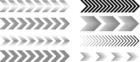 sideways. dotted sign. Arrow element for your design.Striped direction. vector illustration
