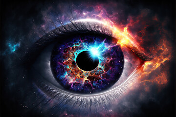 Magical fanatsy eye in space, Generative AI