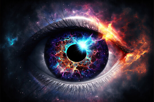 Magical fanatsy eye in space, Generative AI