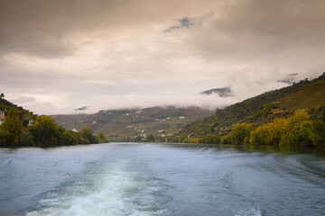 Landscape view of the beautiful douro river valley in Portugal