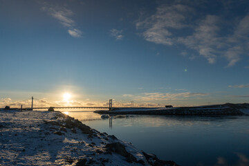 Fototapeta premium sunset over the river