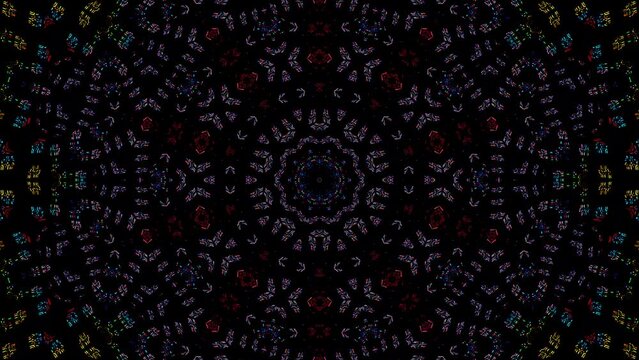 Abstract Kaleidoscope pattern with full colors. Magic mandala. 4k	