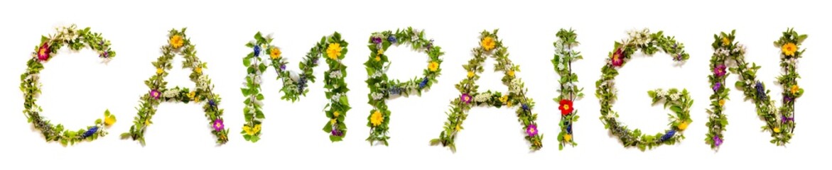 Blooming Flower Letters Building English Word Campaign