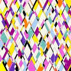 Foto op Plexiglas anti-reflex abstract background pattern, with triangles, rhombus, paint strokes and splashes © Kirsten Hinte