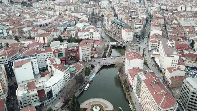 aerial view of the Eskisehir city at Turkey