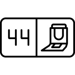 Seat Number Forty Four Icon