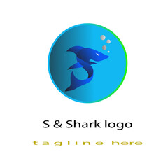 Letter S and Shark logo of desig.