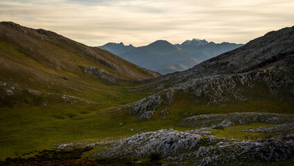 Fototapeta na wymiar Landscape in Sierra del Aramo, close to Oviedo, Asturias, Spain