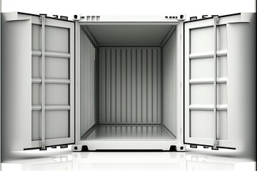 empty cargo container with open doors, ai generated