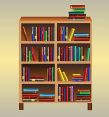 Bookshelf, Bookcase, Books, Laptop, Workplace, Education, study
