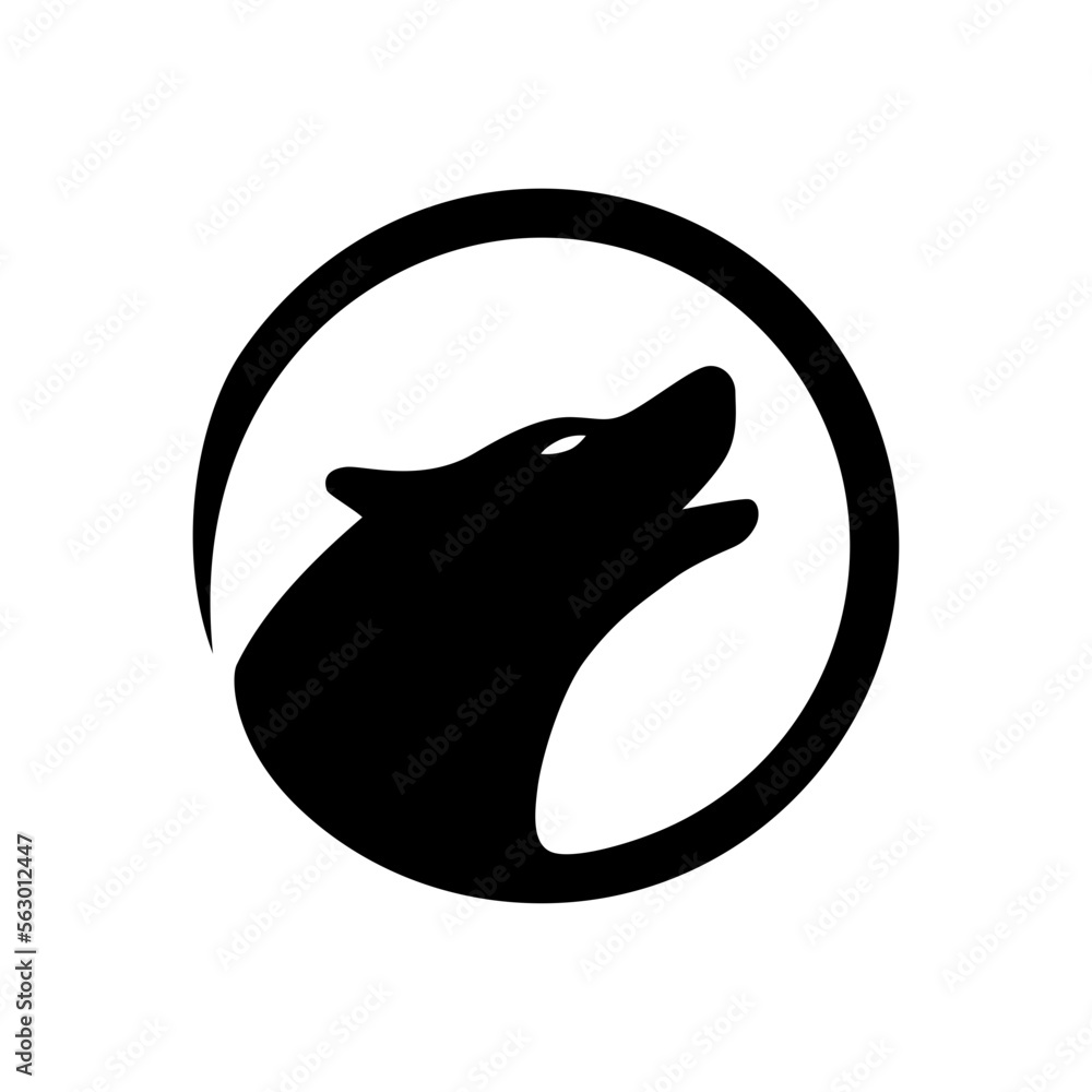 Wall mural black wolf logo