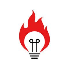 fire bulb vector logo