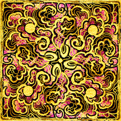 Seamless pattern with multicolor Paisley print
