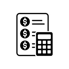 financial document with calculator icon vector