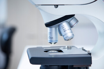 microscope at the biology, medicine and medical laboratory 