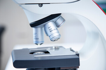 microscope at the biology, medicine and medical laboratory 
