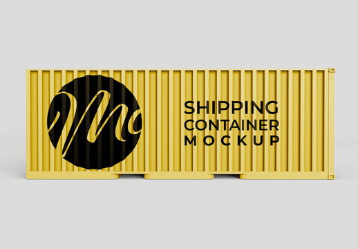Side View Shipping Container Mockup