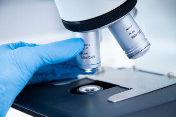 microscope at the biology, medicine and medical laboratory 