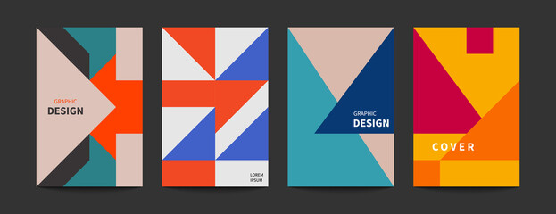 Minimal geometric poster, minimalist cover template