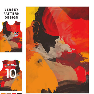 Abstract paint spill concept vector jersey pattern template for printing or sublimation sports uniforms football volleyball basketball e-sports cycling and fishing Free Vector.