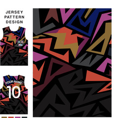 Abstract geometric concept vector jersey pattern template for printing or sublimation sports uniforms football volleyball basketball e-sports cycling and fishing Free Vector.