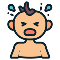 Obraz premium baby boy crying illustration