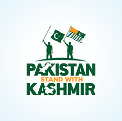Pakistan Stand With Kashmir. Kashmir Solidarity Day.  Vector Illustration. 
