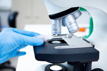 microscope at the biology, medicine and medical laboratory 